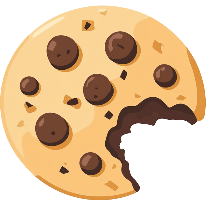 Minimalistic chocolate chip cookie icon symbolizing sweet dessert cannabis strains