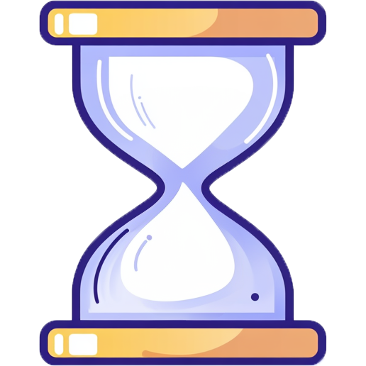 Minimalistic icon of an ancient hourglass symbolizing the timeless nature of landrace cannabis strains.