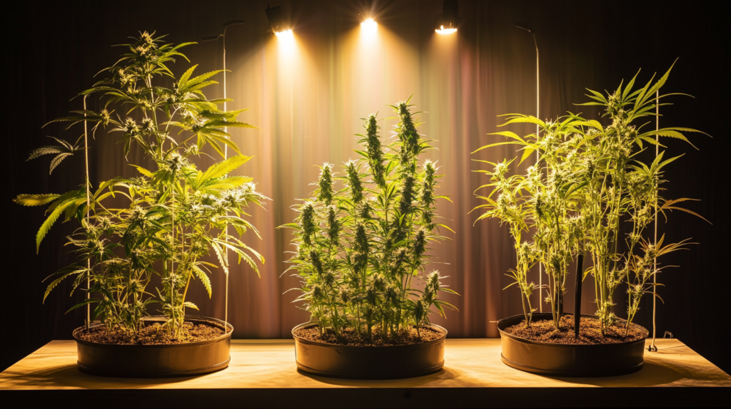 Healthy cannabis seedlings sprouting in soil under sunlight, illustrating cannabis cultivation tips.